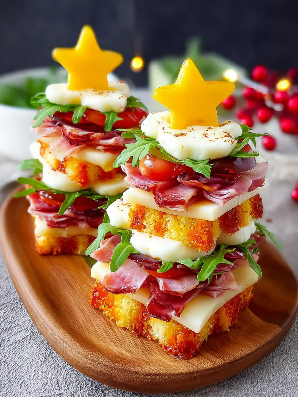 Christmas Tree Sandwich Stacks First Image