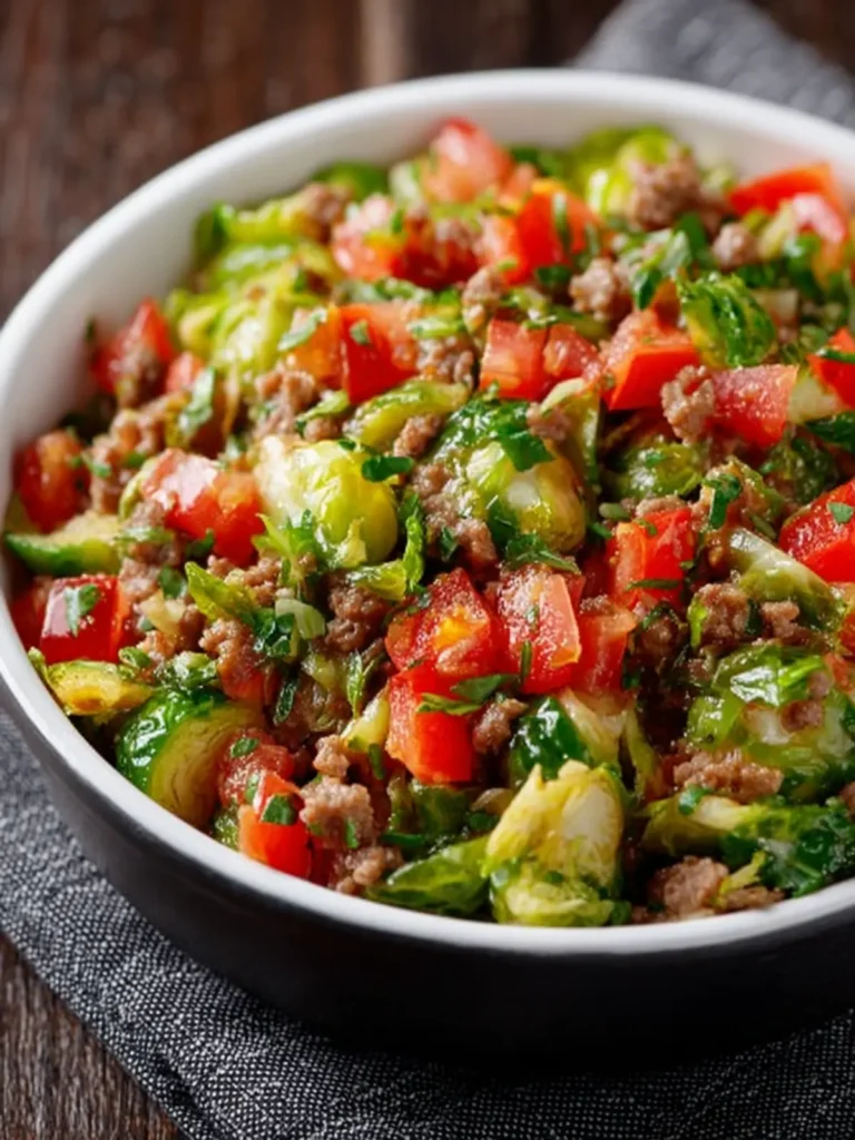Brussels Sprouts Ground Turkey Skillet Recipe First Image
