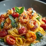 Irresistible Shrimp and Creamy Tomato Basil Pasta Recipe First Image