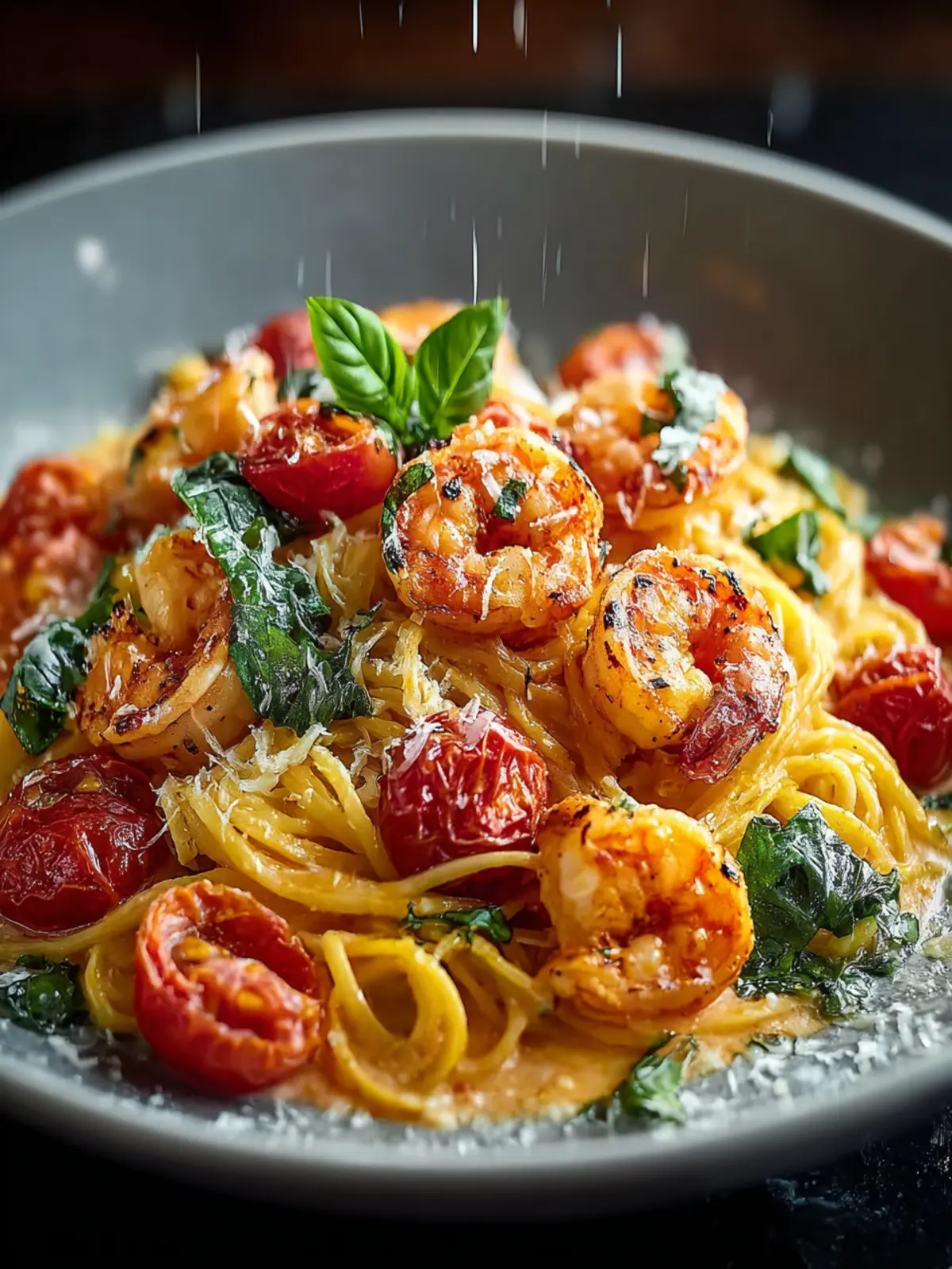 Irresistible Shrimp and Creamy Tomato Basil Pasta Recipe First Image