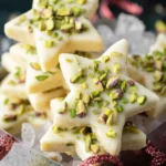 White Chocolate Pistachio Christmas Star Cookies First Image