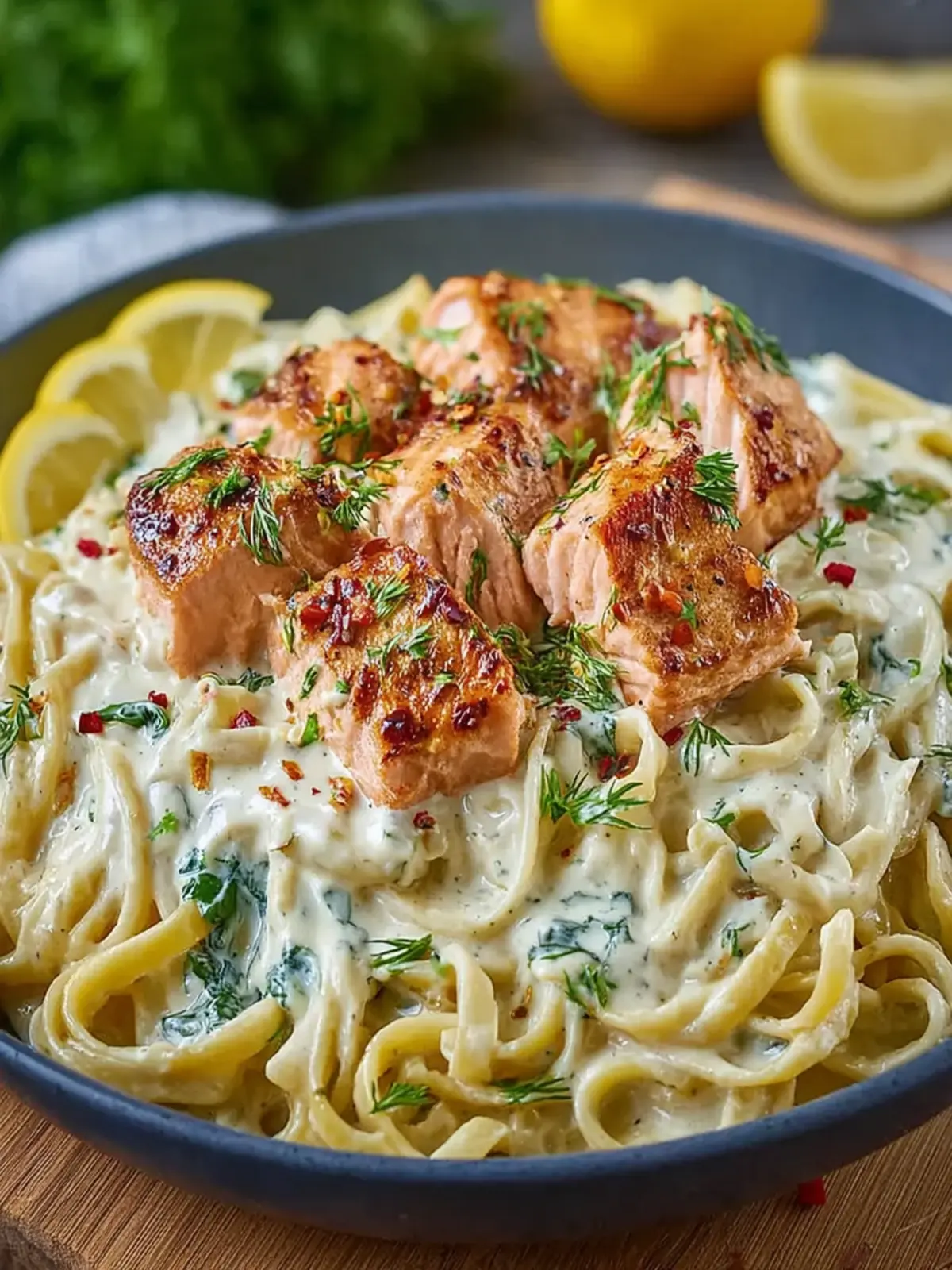 Creamy Salmon Pasta First Image