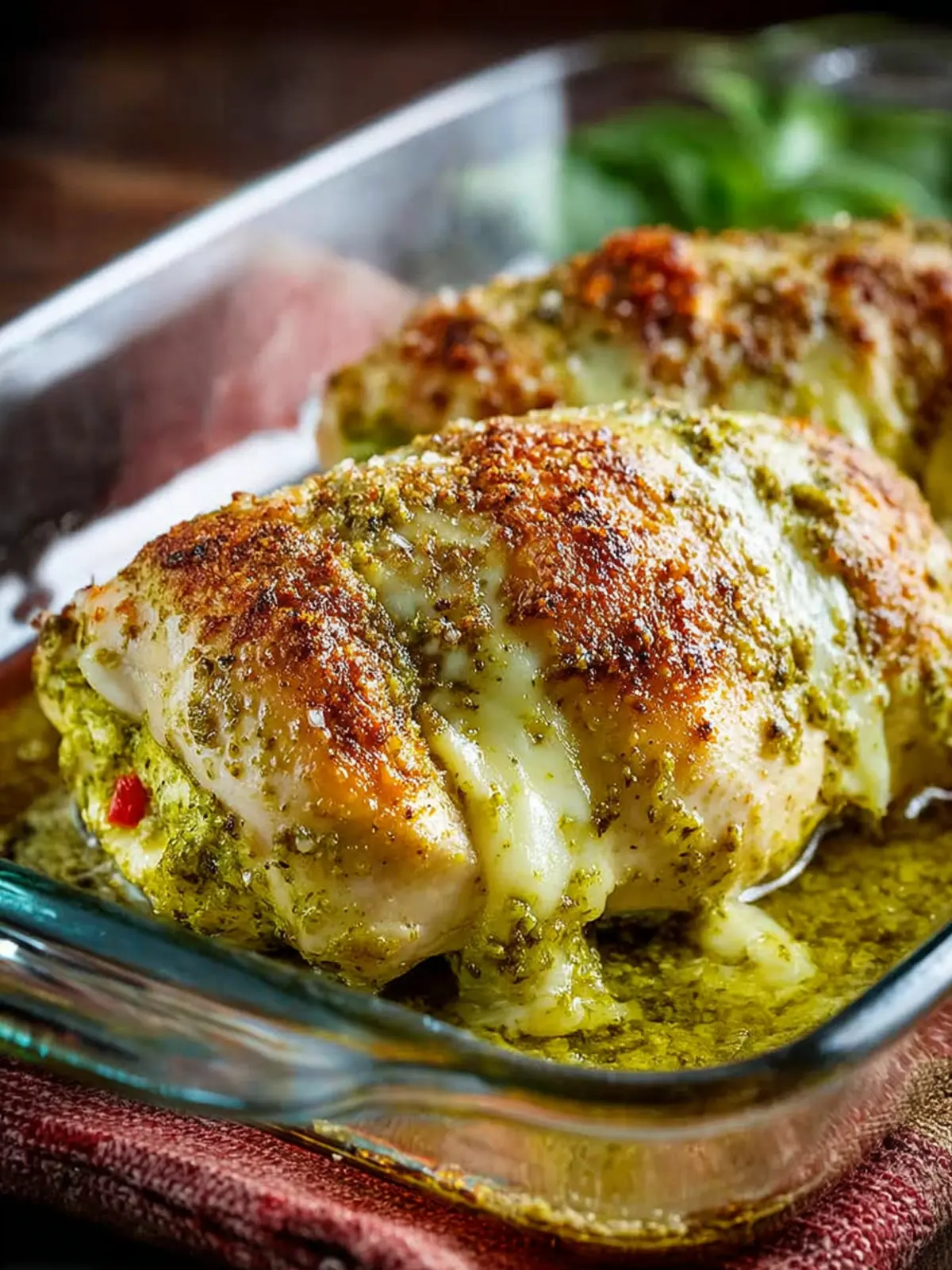 Baked Chicken Stuffed with Pesto and Cheese First Image