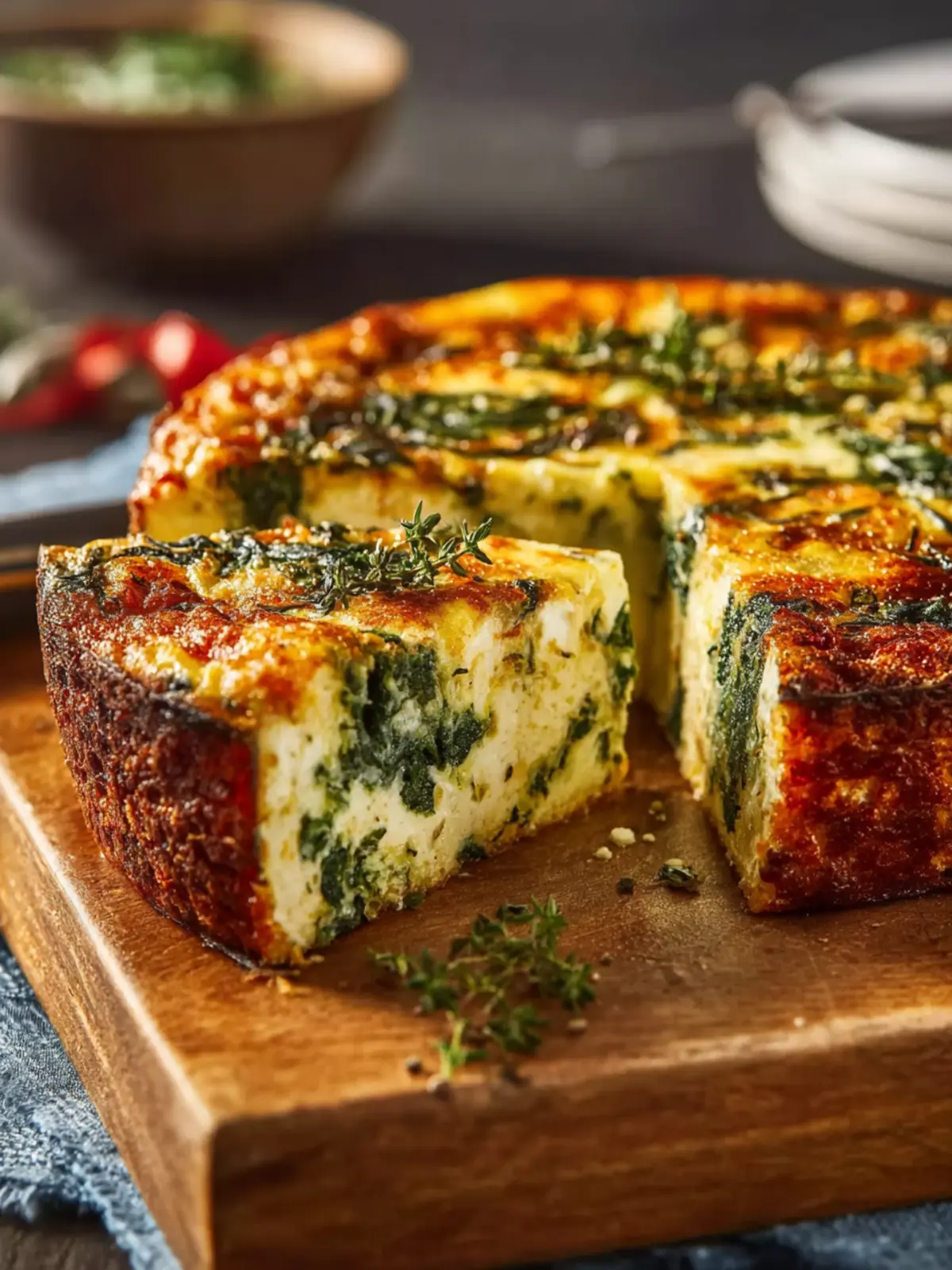 Cottage Cheese and Spinach Crustless Quiche First Image