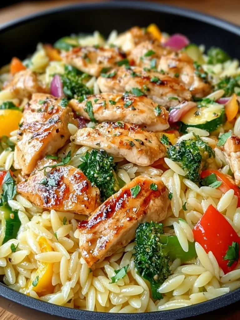 Lemon Chicken & Veggie Orzo Stir Fry Recipe First Image