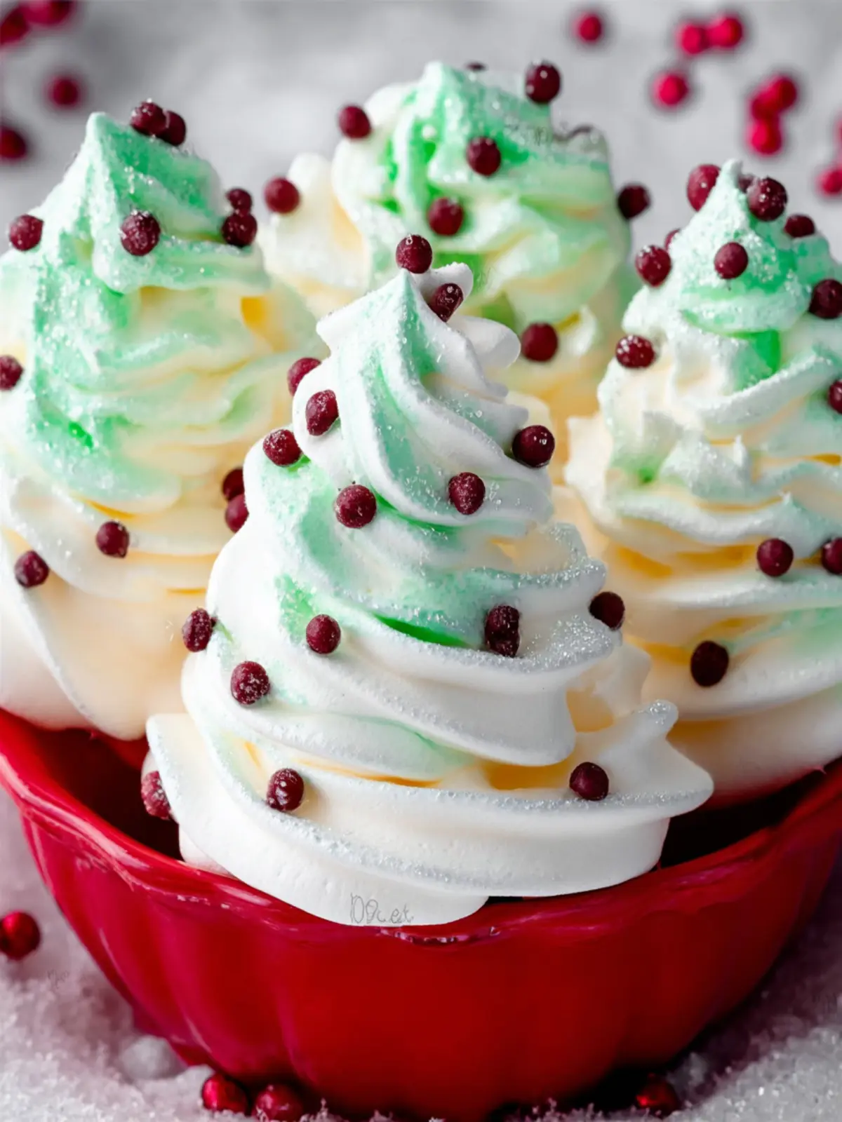 Christmas Tree Meringue Cookies First Image