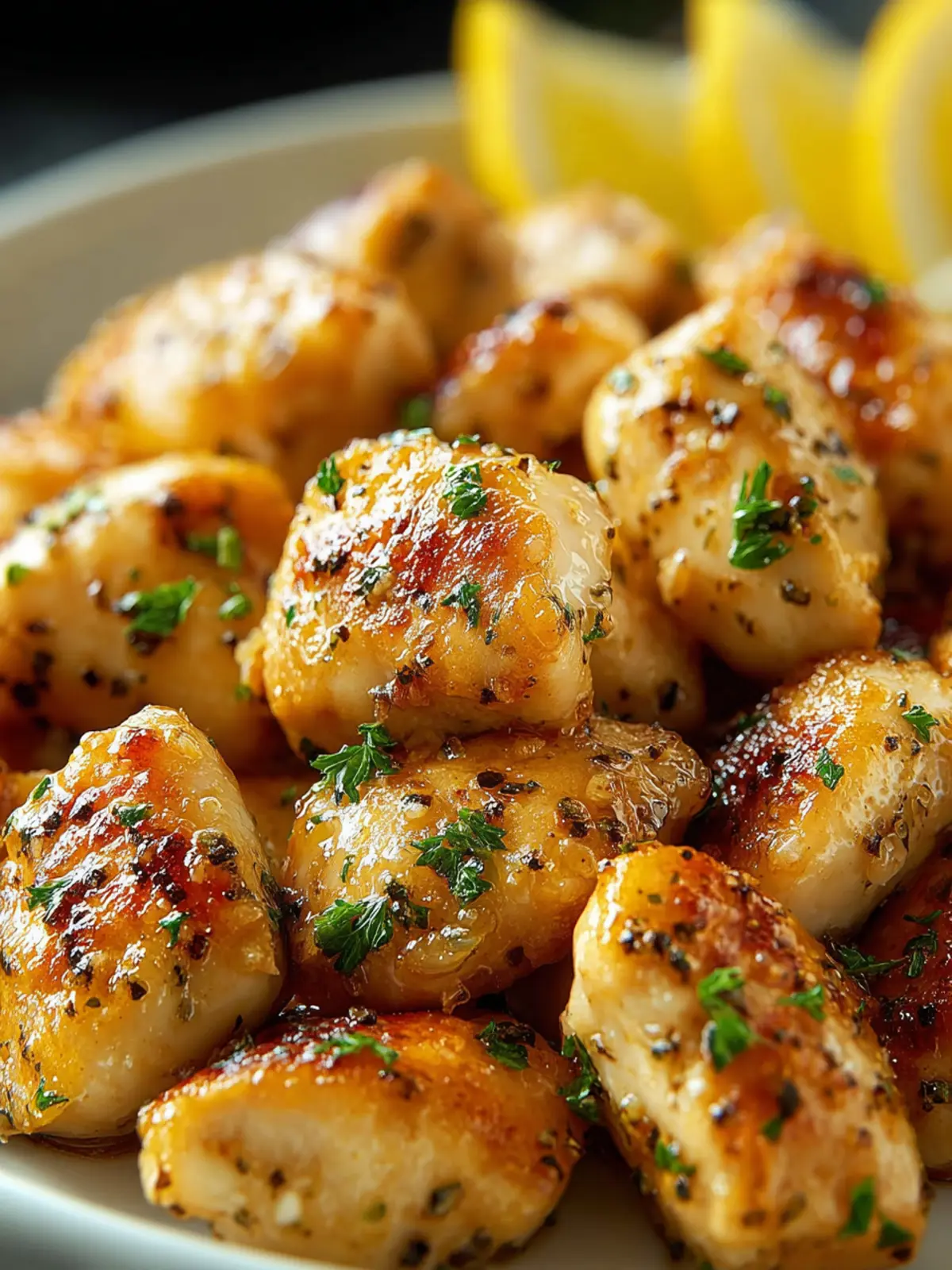 Lemon Garlic Chicken Bites Recipe First Image