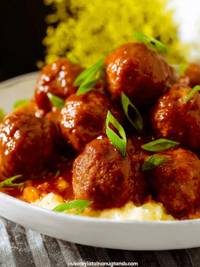 Saucy Crock Pot Mississippi Meatballs Recipe First Image