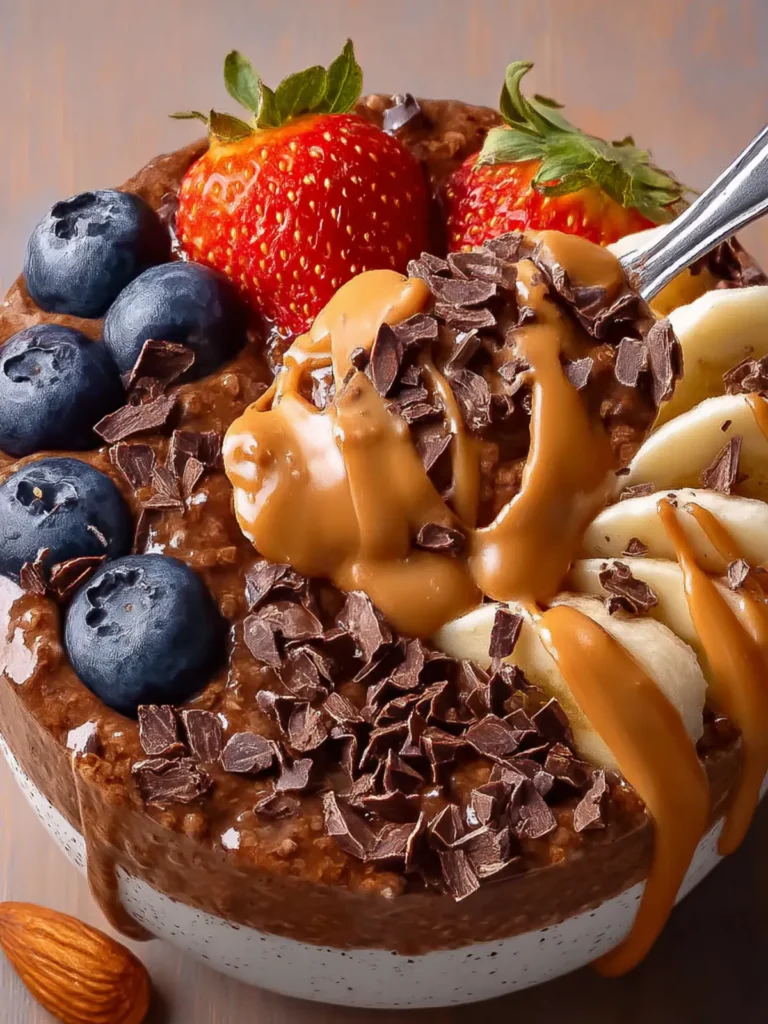 Chocolate Almond Butter Overnight Oats First Image