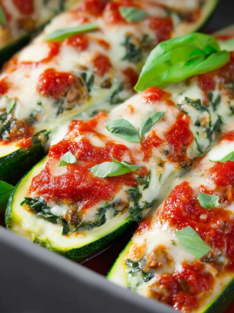 Spinach and Cheese Lasagna Stuffed Zucchini Boats First Image