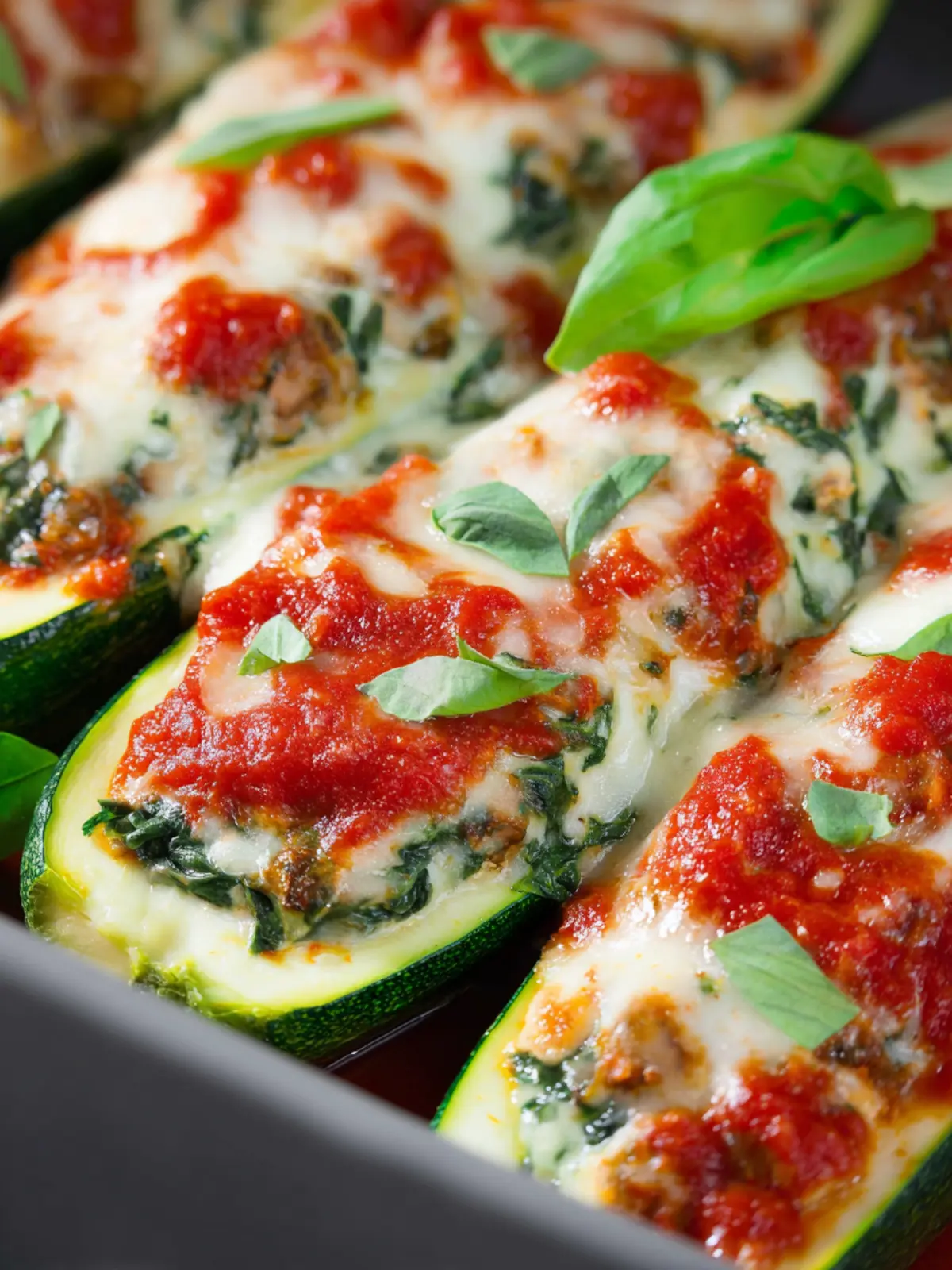 Spinach and Cheese Lasagna Stuffed Zucchini Boats First Image