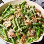 Creamy Skillet Green Beans with Mushrooms First Image