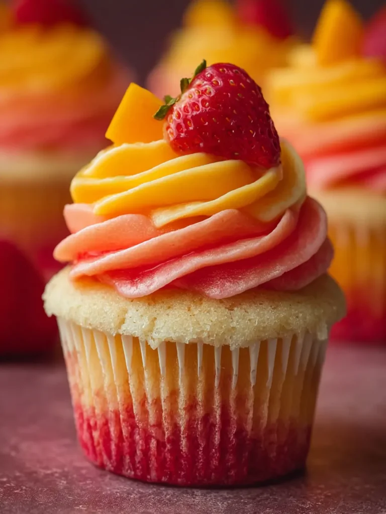 Mango Strawberry Sunset Cupcakes: A Delightful Recipe! First Image