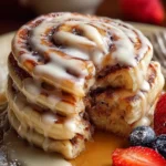 Cinnamon Roll Stuffed Pancakes: A Delightful Breakfast! First Image