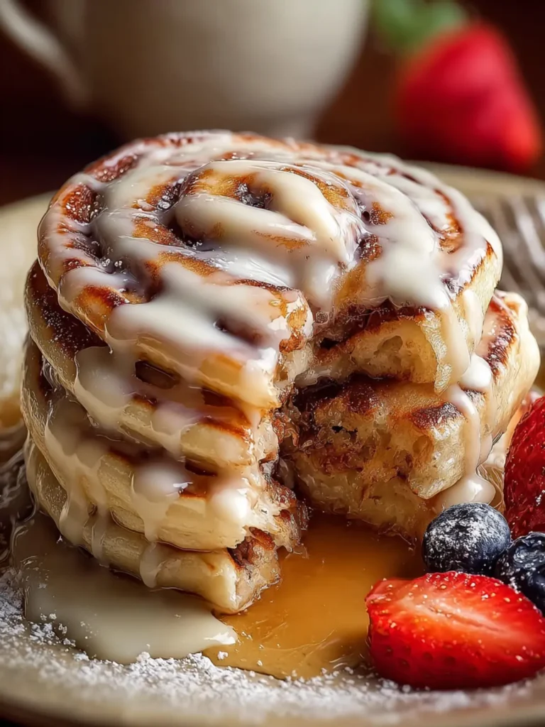 Cinnamon Roll Stuffed Pancakes: A Delightful Breakfast! First Image