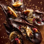 Dark Chocolate Banana Bark with Puffed Quinoa. First Image