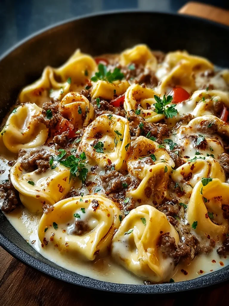Irresistible Cheesesteak Tortellini in Rich Provolone Sauce First Image