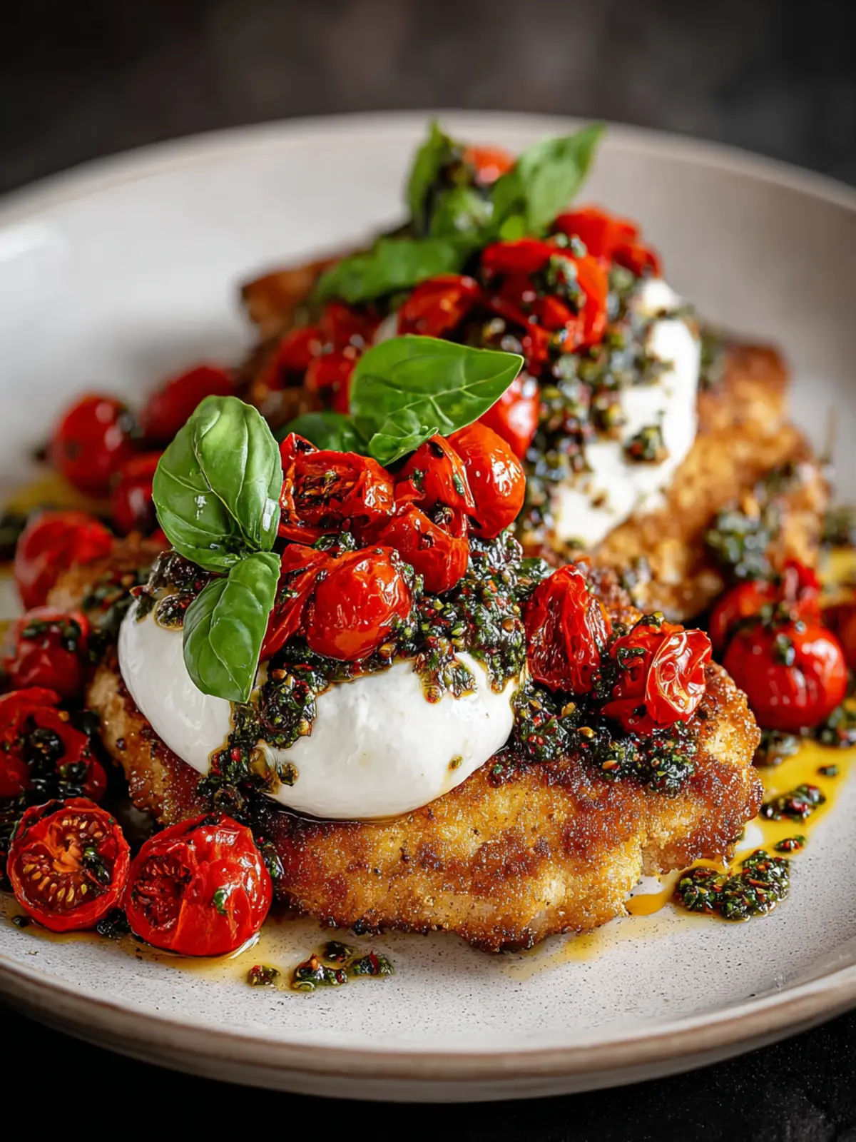 Irresistible Italian Basil Chicken Cutlets with Burrata First Image